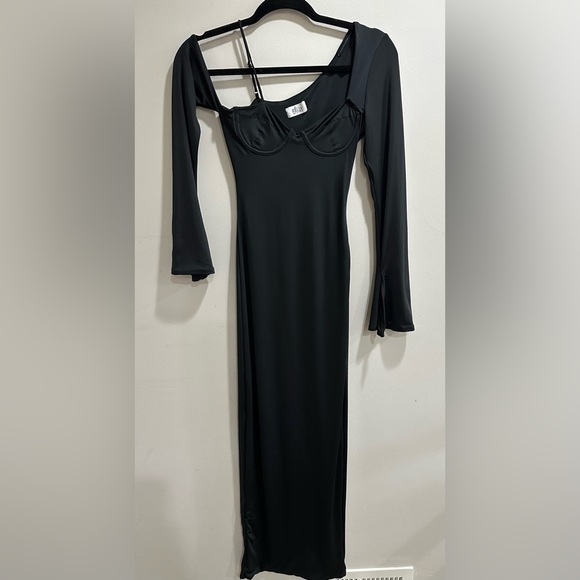 Oh Polly Elegant Black Long Sleeve Dress Size 0 - Picture 5 of 10